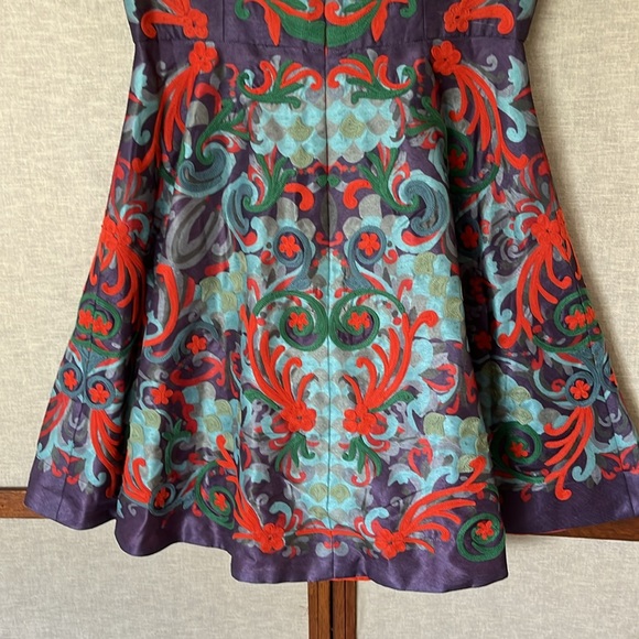 Pankaj & Nidhi Anthropologie Octave Dress Embroidered Purple Cocktail Boho Party - Picture 11 of 15